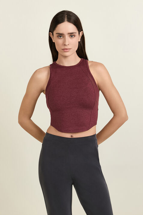 Soft Sueded Crewneck Cropped Tank