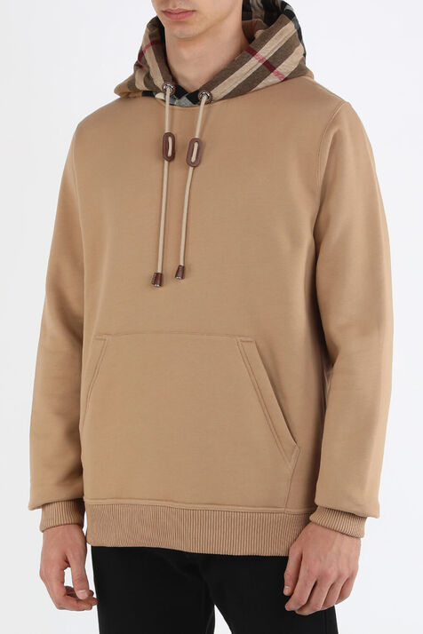 סווטשירט קפוצ'ון משבצות BURBERRY