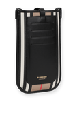 תמונה אחורית של Icon Stripe E-canvas Iphone Case with Strap in Beige