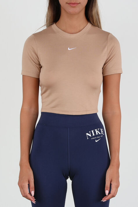 חולצת קרופ קאמל עם לוגו סווש NIKE