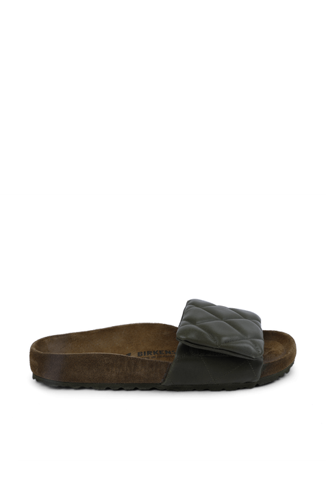כפכפי סליידס ירוקים עם תיפורי קווילט BIRKENSTOCK