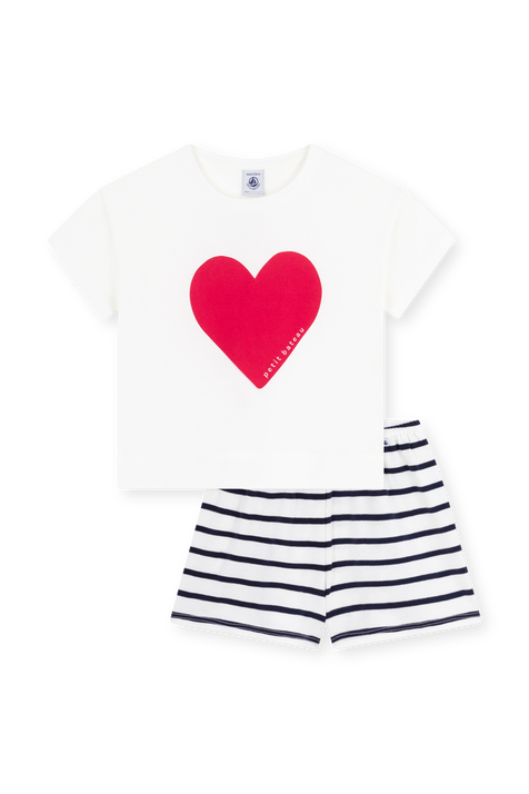 סט פיג'מה קצר - גילאי 6-12 חודשים PETIT BATEAU