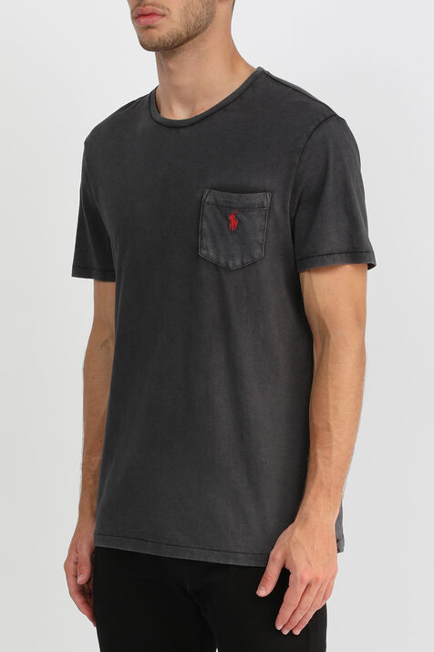 חולצת טי שחורה במראה דהוי POLO RALPH LAUREN