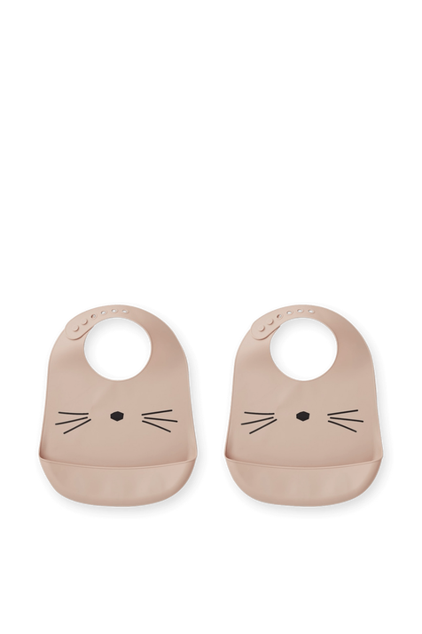 מארז של שני סינרי סיליקון ורודים בעיטור חתולי LIEWOOD