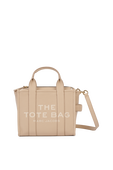 תמונה קידמית של The Leather Mini Traveler Tote Bag in Light Beige