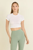 תמונת דוגמן קידמית של Swiftly Tech Cropped Short-Sleeve Shirt 2.0
