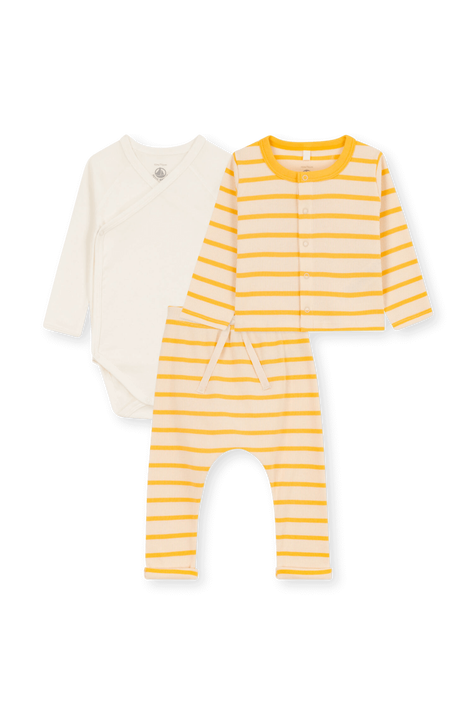 סט חליפת פסים ובגד גוף  PETIT BATEAU