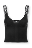תמונה קידמית של Off White Logo-Strap Tank Top In Black