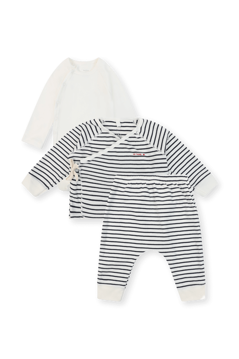 סט שלושה חלקים בהדפס פסים - גילאי NB-6 חודשים PETIT BATEAU