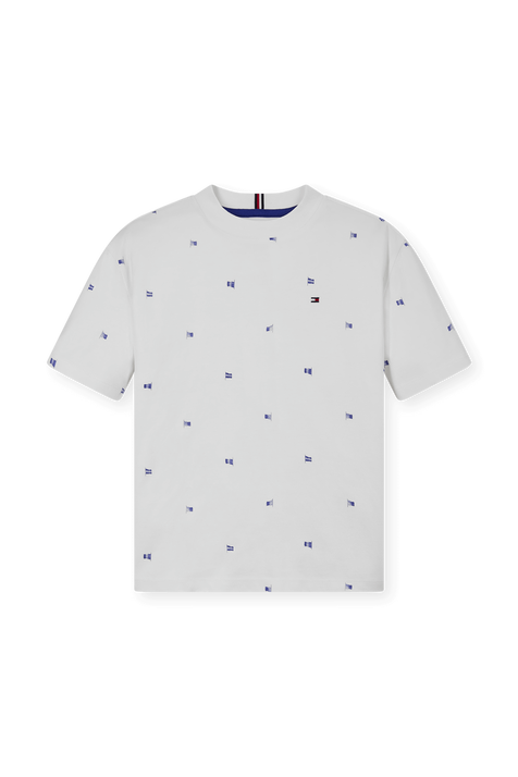 חולצת טי עם הדפס דגלים - גילאי 8-16 שנים TOMMY HILFIGER KIDS