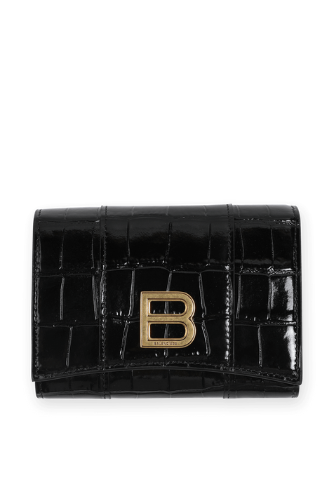Hourglass Wallet in Black BALENCIAGA