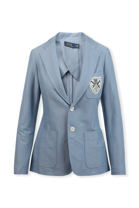 Crest Patch Blazer in Light Blue POLO RALPH LAUREN