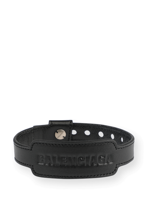 Cash Bracelet in Black Leather BALENCIAGA