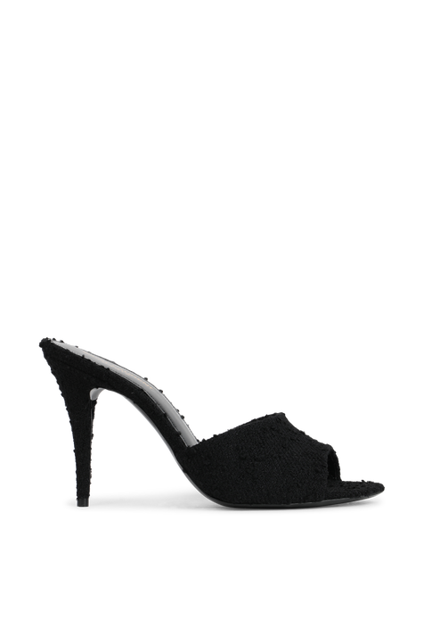 נעלי עקב מצמר בצבע שחור SAINT LAURENT