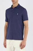 תמונת דוגמן קידמית של Basic Mesh SS Polo In Blue