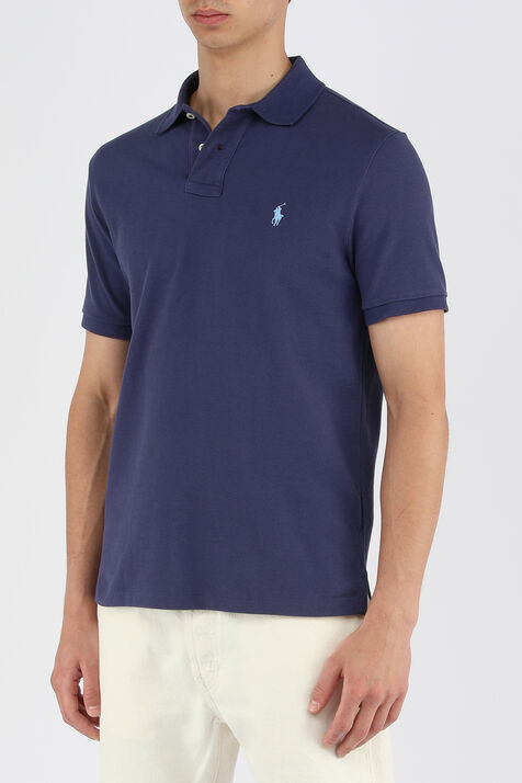 Basic Mesh SS Polo In Blue POLO RALPH LAUREN