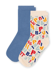 תמונה קידמית של שתי זוגות גרביים - גילאי 4-14 שנים