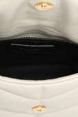 תמונת פנים של Puffer Toy Bag In Quilted White Leather