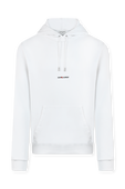 תמונה קידמית של Saint Laurent Logo Hoodie in White