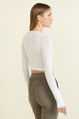 תמונת דוגמן אחורית של Swiftly Tech Cropped Long-Sleeve Shirt 2.0