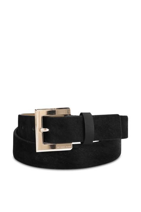חגורת עור במרקם פרוותי MICHAEL KORS