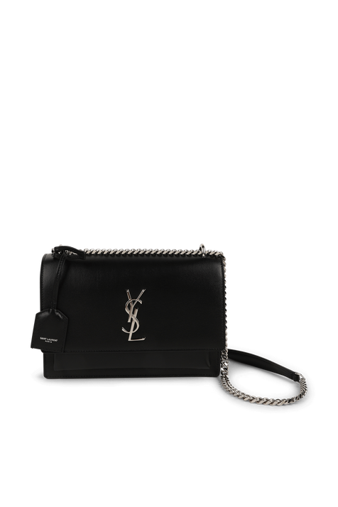 תיק סאסנט בגודל מדיום עם לוגו מטאלי SAINT LAURENT