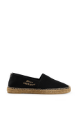 תמונה קידמית של Embroidered Espadrilles in Black Canvas