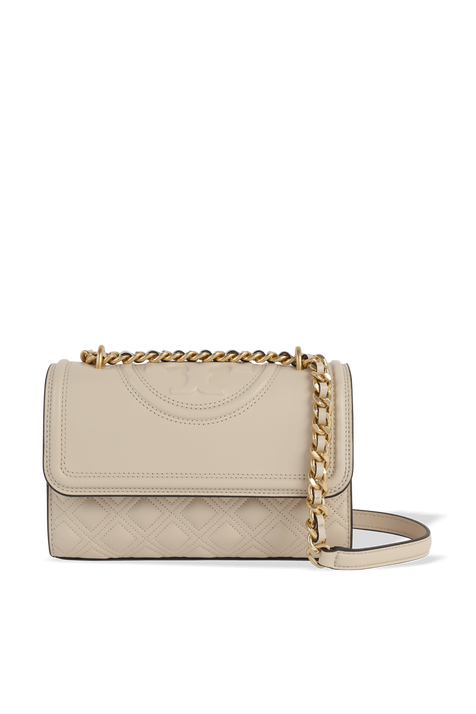 Fleming Small Convertible Shoulder Bag in Beige TORY BURCH