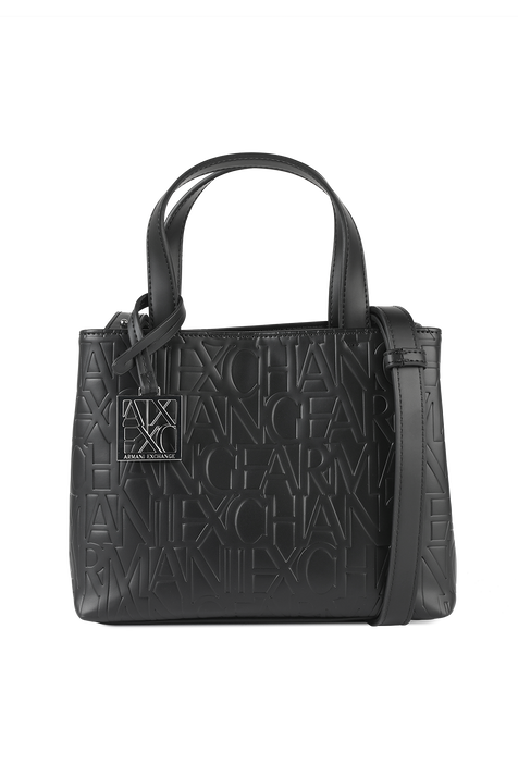 תיק נשיאה לוגומאני שחור ARMANI EXCHANGE