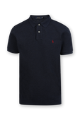 תמונה קידמית של Short Sleeve Knit Polo Shirt in Blue