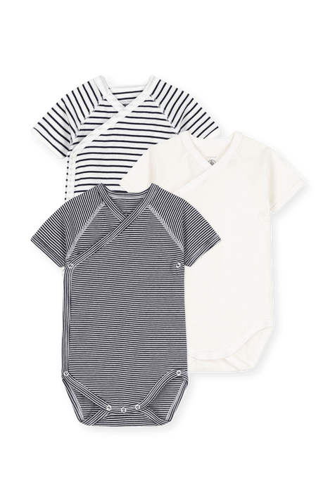 מארז שלושה בגדי גוף - גילאי NB-36 חודשים PETIT BATEAU