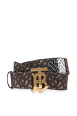 תמונה קידמית של Goldern Monogram Belt in Brown