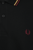 תמונה אחורית של Twin tipped Polo Shirt in Black