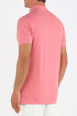 תמונת דוגמן אחורית של Knit Sleeve Cotton Polo Shirt in Pink