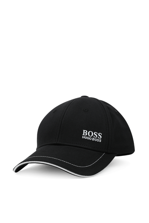 Black Cotton-Twill Cap With Logo BOSS