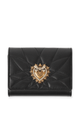 תמונה קידמית של Leather French Flap Wallet in Black
