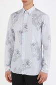 תמונת דוגמן קידמית של Striped Scritto Andy Shirt In Blue and White