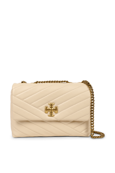 תיק צד קירה בגודל סמול בגוון שמנת TORY BURCH