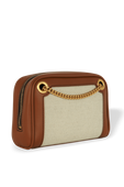 תמונה אחורית של Canvas Logo Mini Bag in Beige and Brown