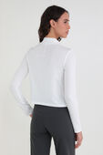 תמונת דוגמן אחורית של Classic-Fit Cotton-Blend Mock Neck Long-Sleeve Shirt