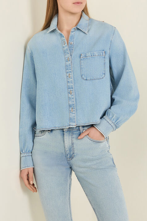חולצת כפתורים ג'ינס קרופ RAG & BONE