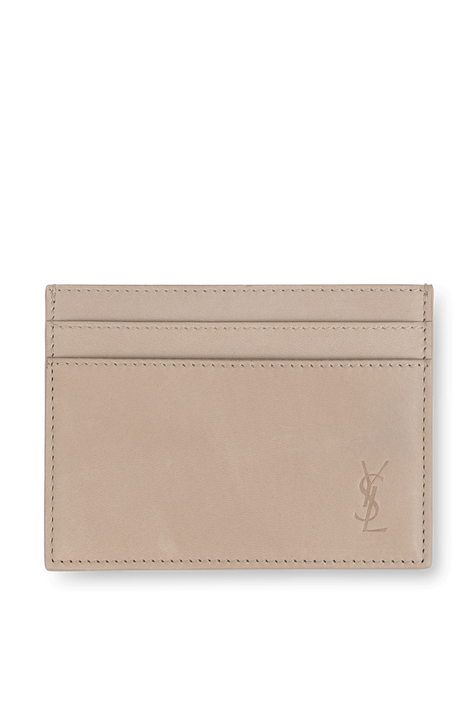ארנק כרטיסים בז' מעור  SAINT LAURENT