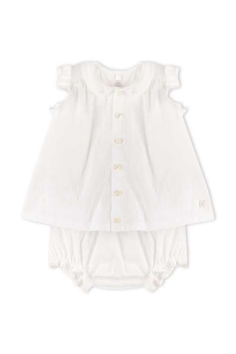 גילאי NB-12 חודשים שמלה לבנה PETIT BATEAU