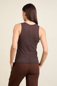תמונת דוגמן אחורית של Sheer Cotton Ribbed Tank Top