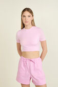Nulu Crewneck Cropped T-Shirt תמונת דוגמן קידמית של Nulu Crewneck Cropped T-Shirt
