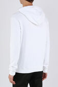 תמונת דוגמן אחורית של Saint Laurent Logo Hoodie in White
