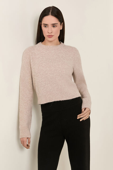 Alpaca Wool-Blend Cropped Sweater