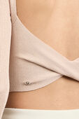 תמונת תקריב דוגמן של Glitter Knit Twist-Back Long Sleeve