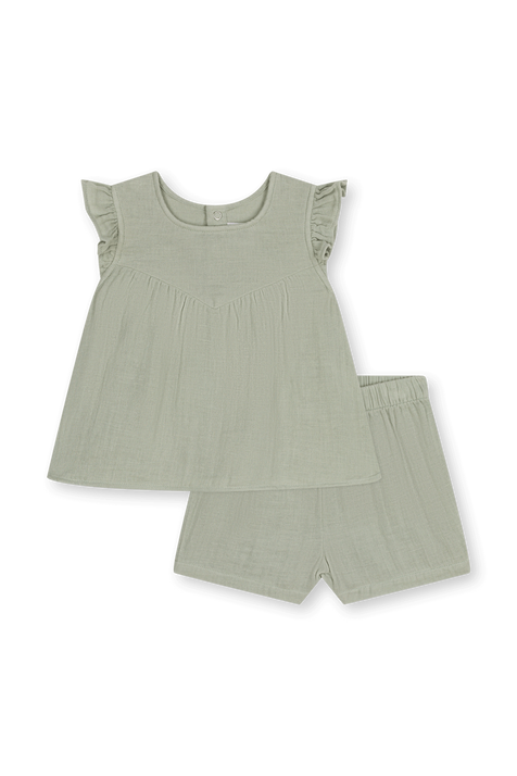 סט חולצה ומכנסיים קצרים - גילאי 18-36חודשים PETIT BATEAU