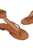 תמונת תקריב של FF Woven Strap Sandals in Brown